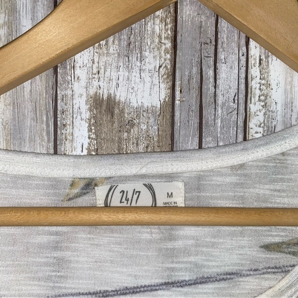 Maurices 24/7 Sunflower Striped Sleeve Knot Hem Tee - Picture 4 of 5